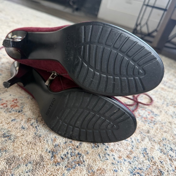 Tall Wine Suade Boots Sz 6, 35 - Picture 4 of 6